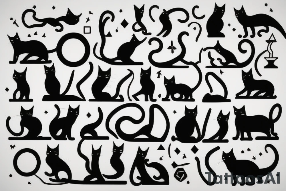 Cat silhouette tattoo idea