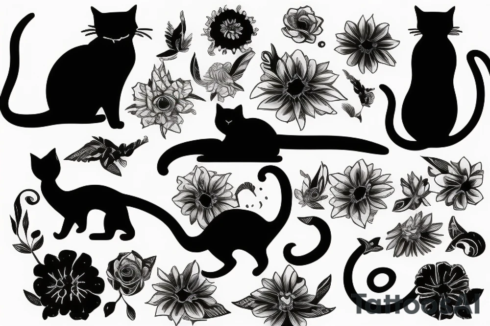 Cat silhouette tattoo idea
