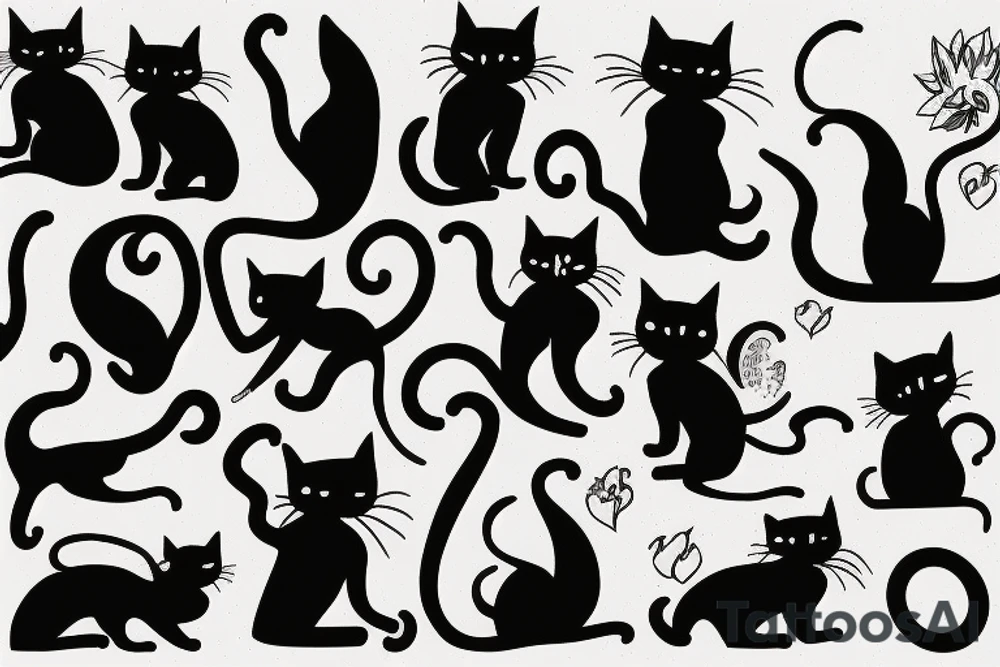 Cat silhouette tattoo idea