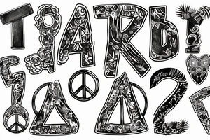 Peace sign tattoo idea