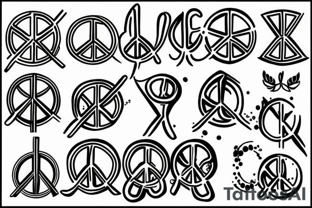 Peace sign tattoo idea