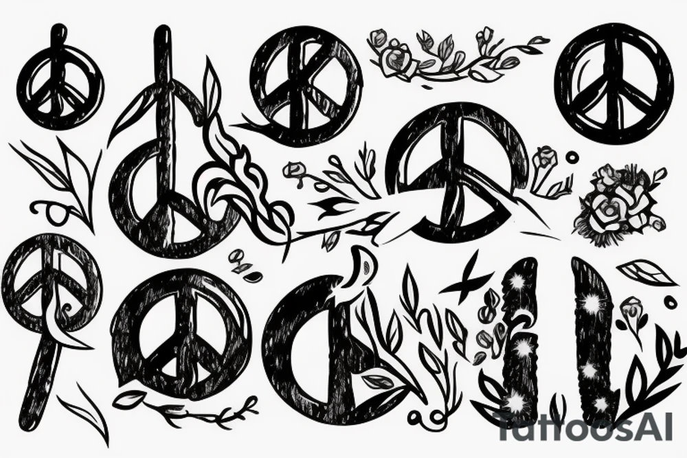 Peace sign tattoo idea