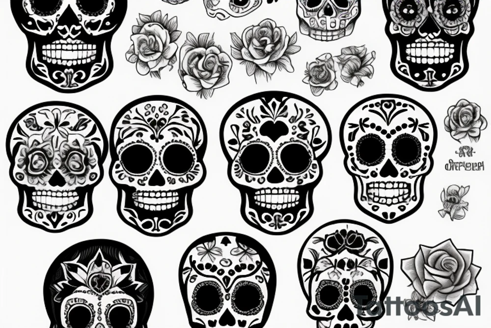 Sugar skull tattoo idea
