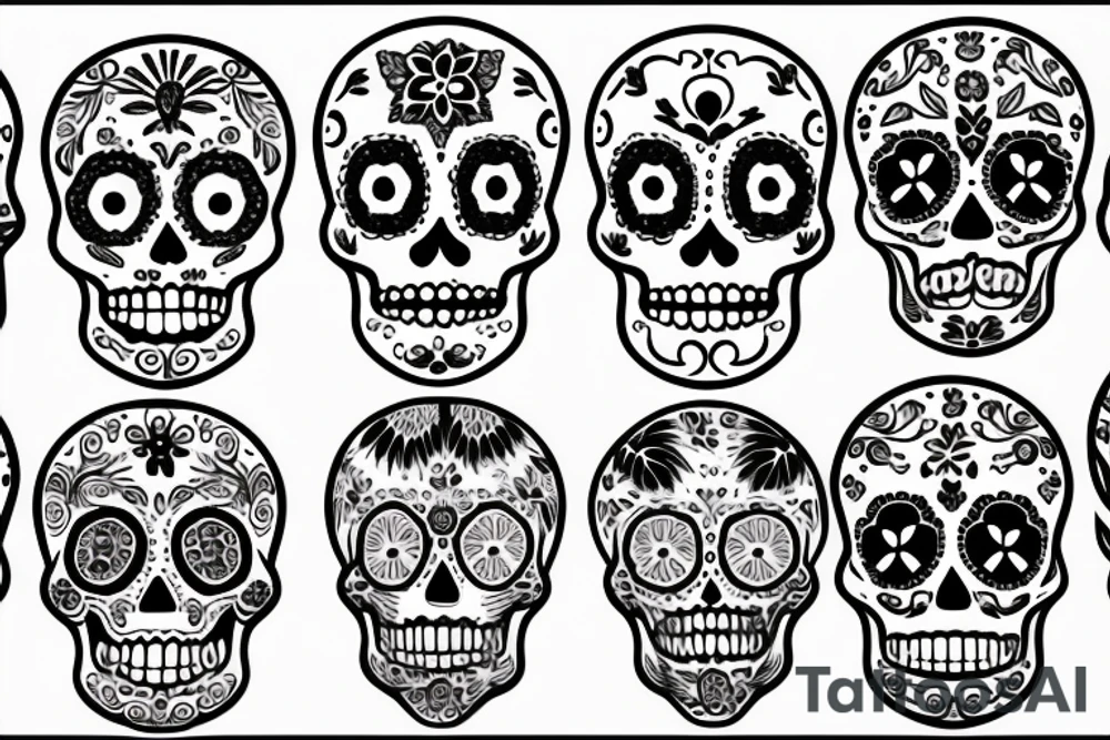 Sugar skull tattoo idea