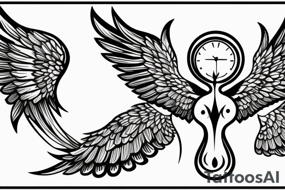 Hourglass with wings tattoo idea