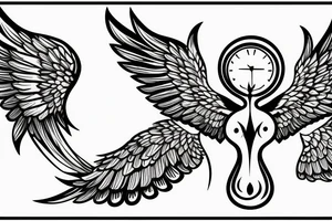Hourglass with wings tattoo idea