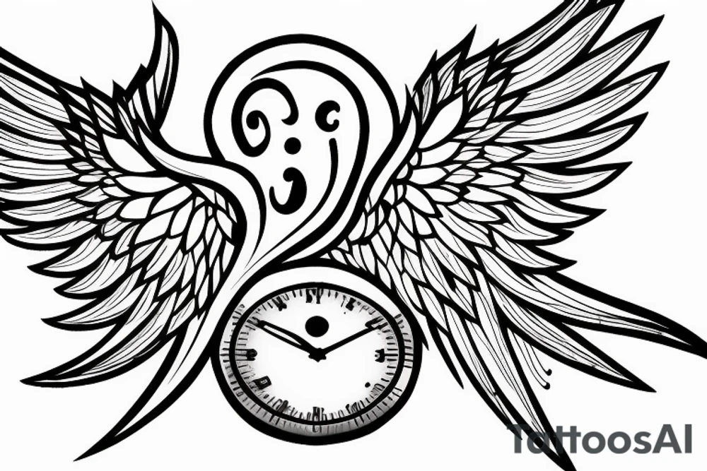 Hourglass with wings tattoo idea
