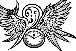 Hourglass with wings tattoo idea