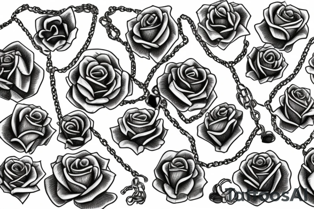 Rose in chains tattoo idea