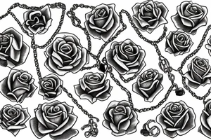 Rose in chains tattoo idea