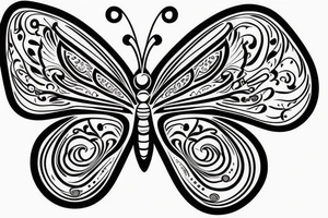 A vibrant and intricate butterfly with open wings. tattoo idea