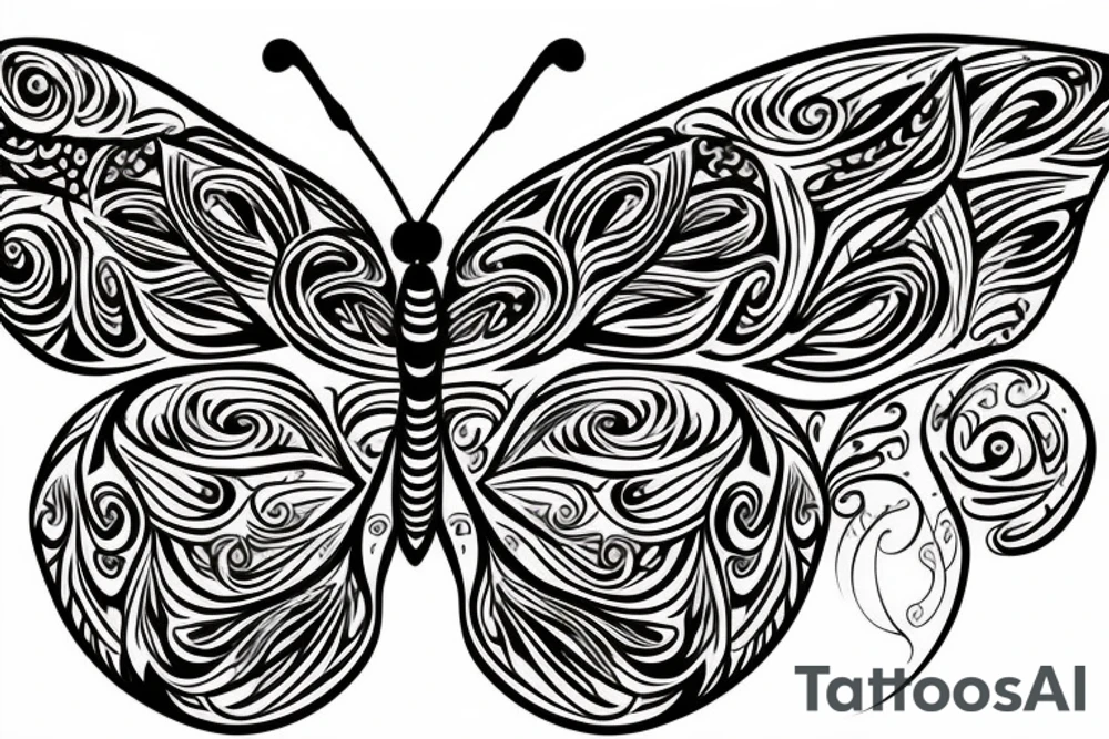 A vibrant and intricate butterfly with open wings. tattoo idea