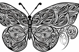 A vibrant and intricate butterfly with open wings. tattoo idea