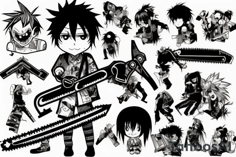 anime 
Chainsaw Man tattoo idea