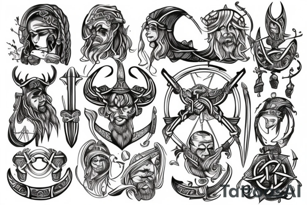 Viking simbols tattoo idea