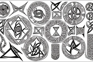 Trisquel, árbol de la vida, triqueta, vegvisir, valknut, gungnir, ÆGISHJÁLMUR, red wyrd, ouroboros, kolovrat tattoo idea