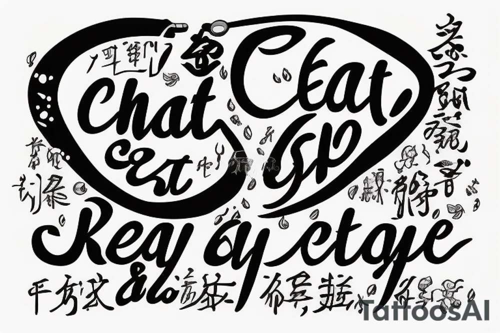 quote "eat, sleep, chi, repeat". on chopsticks aitha touch of india tattoo idea