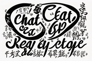 quote "eat, sleep, chi, repeat". on chopsticks aitha touch of india tattoo idea