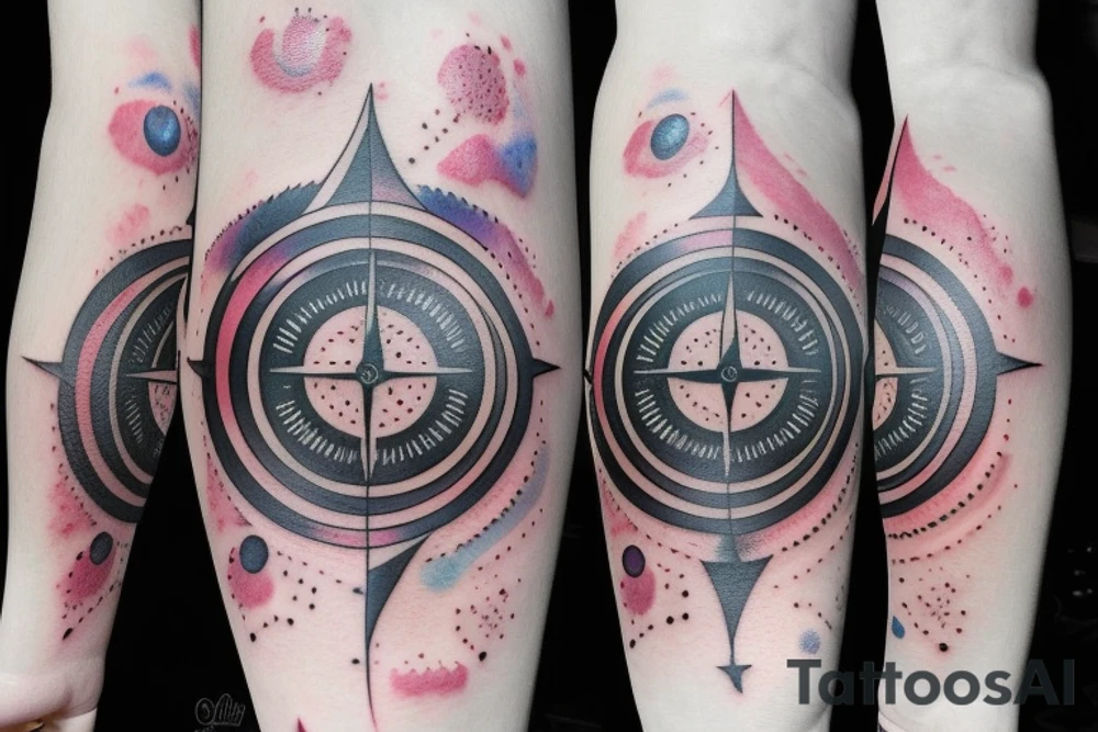 lunar space square compass hopes dreams planets galaxy tattoo idea