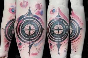 lunar space square compass hopes dreams planets galaxy tattoo idea