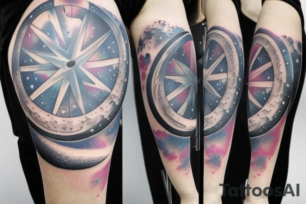 lunar space square compass hopes dreams planets galaxy tattoo idea