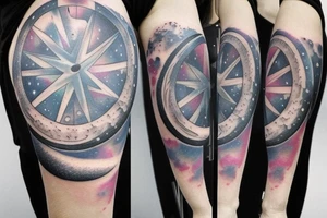 lunar space square compass hopes dreams planets galaxy tattoo idea