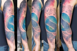 lunar space square compass hopes dreams planets galaxy tattoo idea