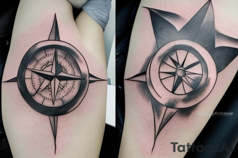 lunar space square compass hopes dreams planets galaxy tattoo idea
