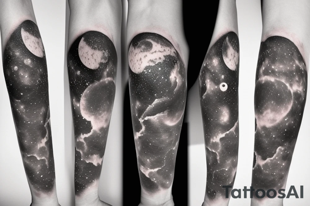 lunar space square compass hopes dreams planets galaxy tattoo idea