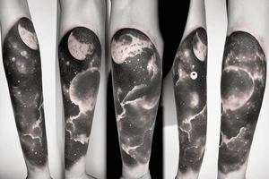 lunar space square compass hopes dreams planets galaxy tattoo idea