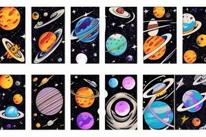 Outer space planets galaxy super nova tattoo idea