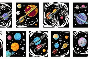 Outer space planets galaxy super nova tattoo idea