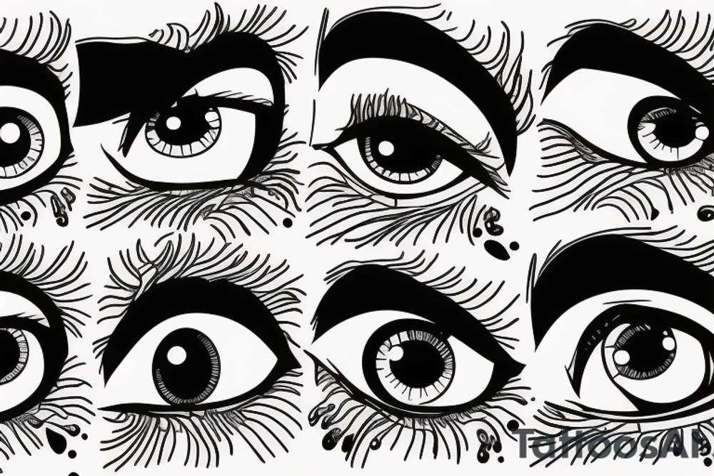 sad eye tattoo idea