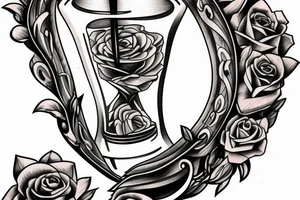 wood hourglass tattoo idea