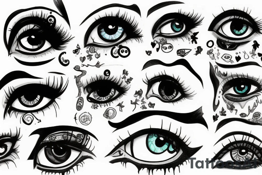 sad eye tattoo idea