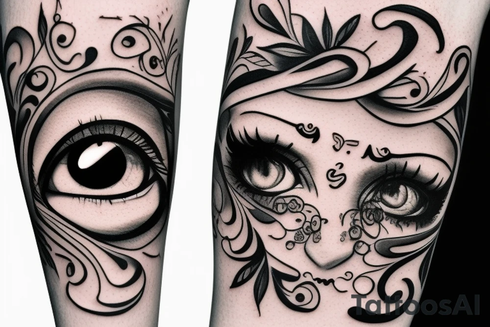 sad eye tattoo idea
