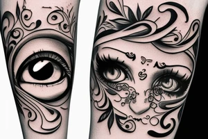 sad eye tattoo idea