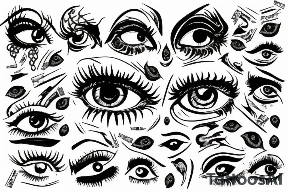 sad eye tattoo idea