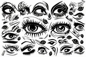 sad eye tattoo idea