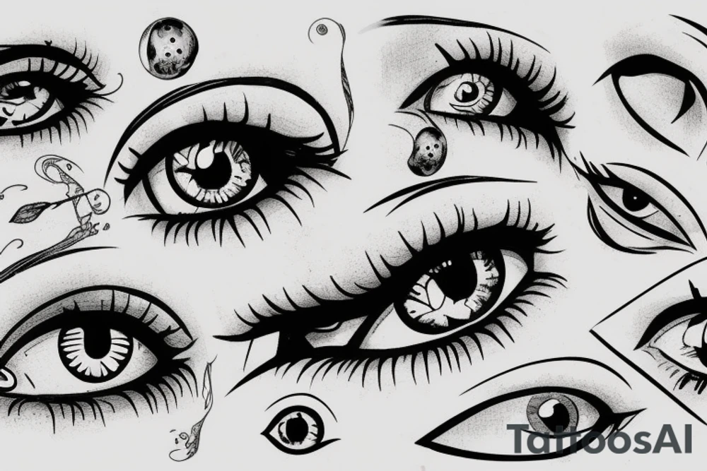 sad eye tattoo idea