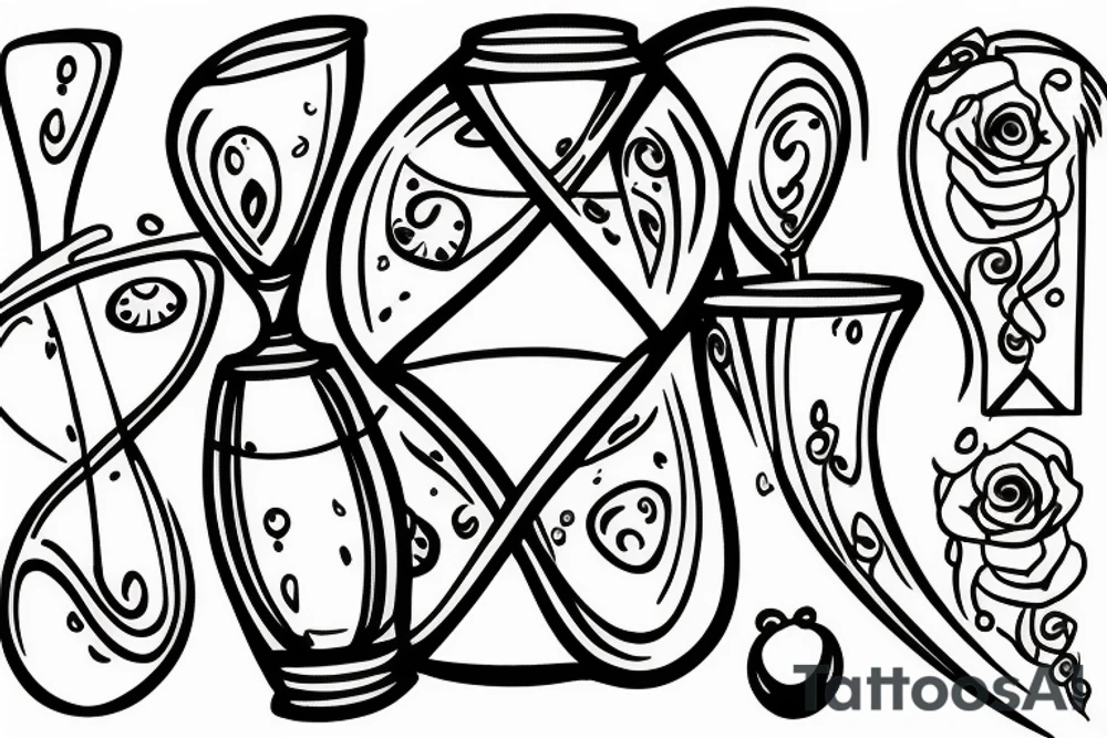 hourglass marking time tattoo idea