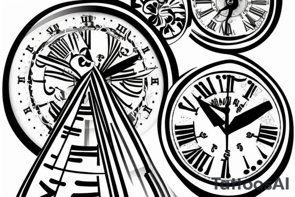 hourglass marking time tattoo idea