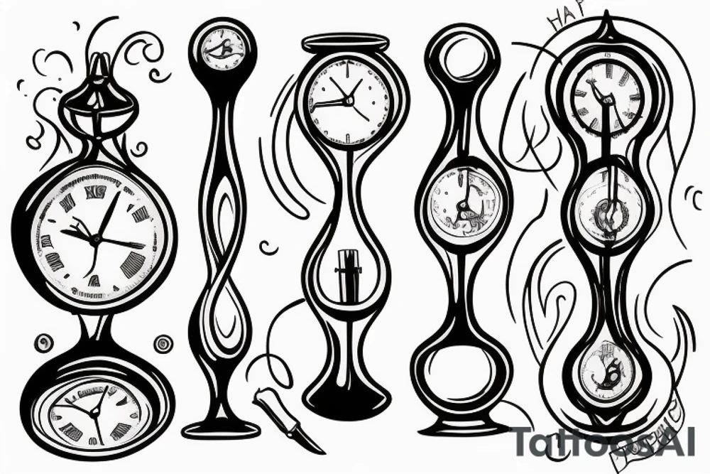 hourglass marking time tattoo idea