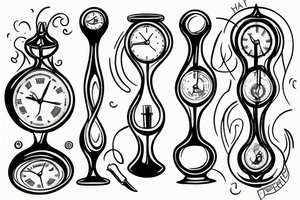 hourglass marking time tattoo idea