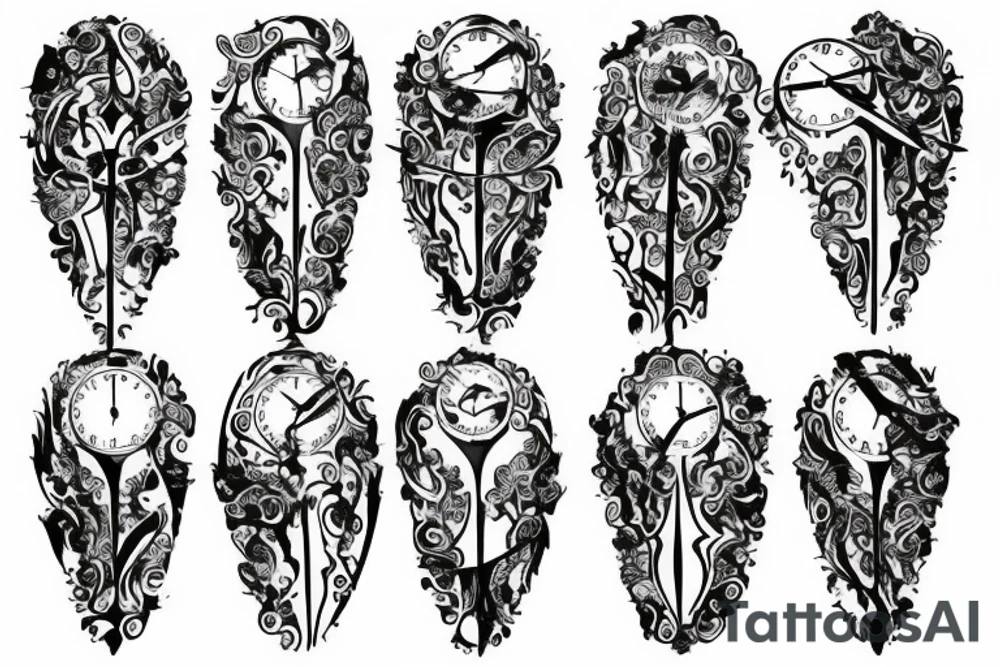 hourglass marking time tattoo idea