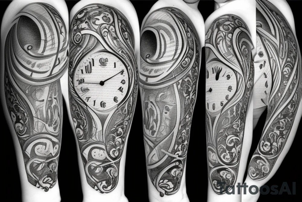 hourglass marking time tattoo idea