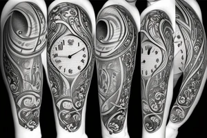 hourglass marking time tattoo idea