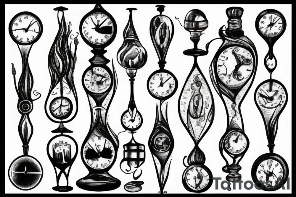 hourglass marking time tattoo idea