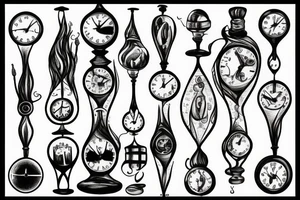 hourglass marking time tattoo idea