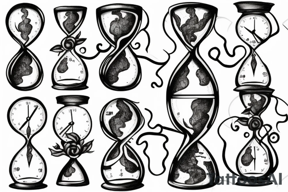 hourglass marking time tattoo idea